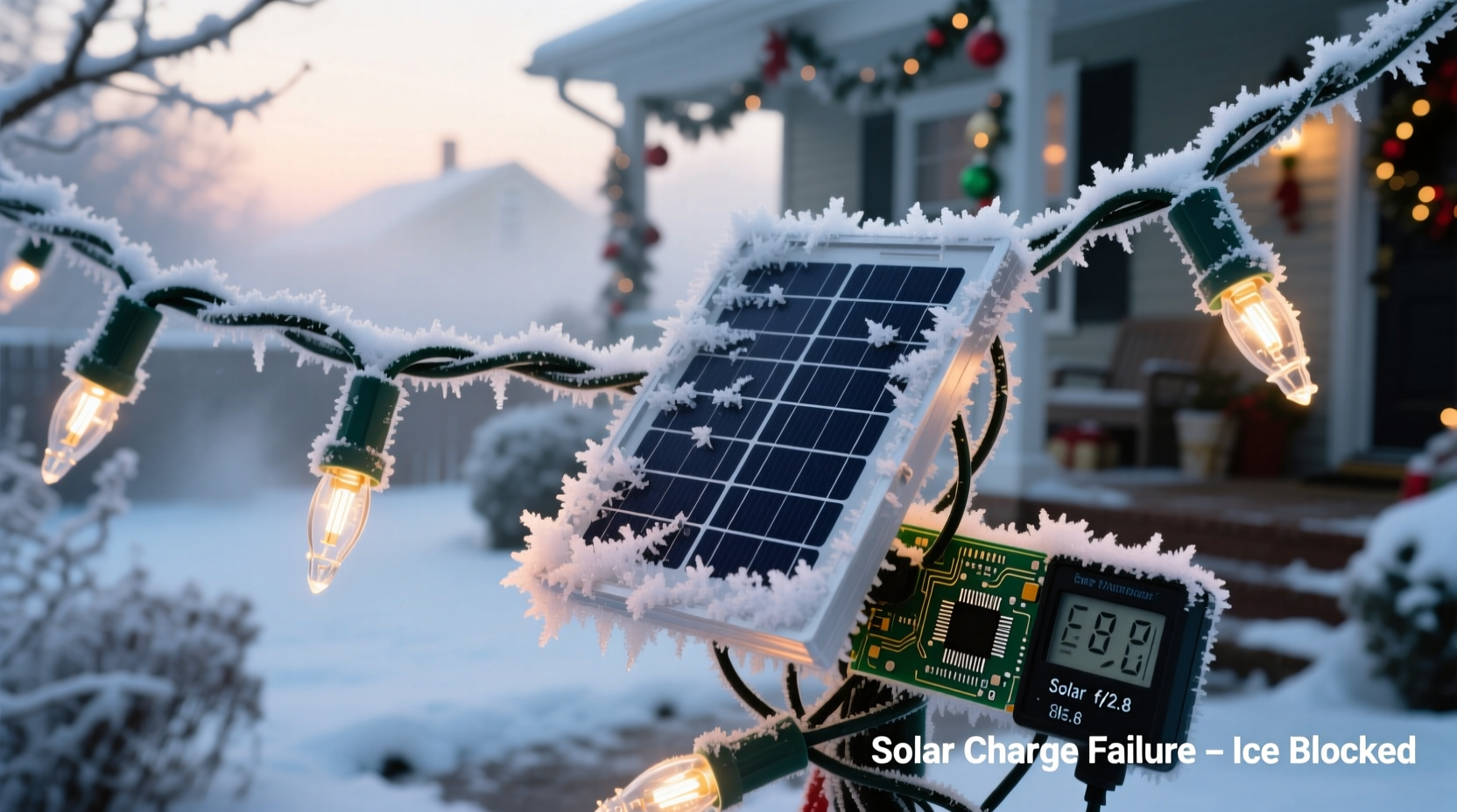 why do my solar christmas lights stop working after the first snowfall and how to fix it