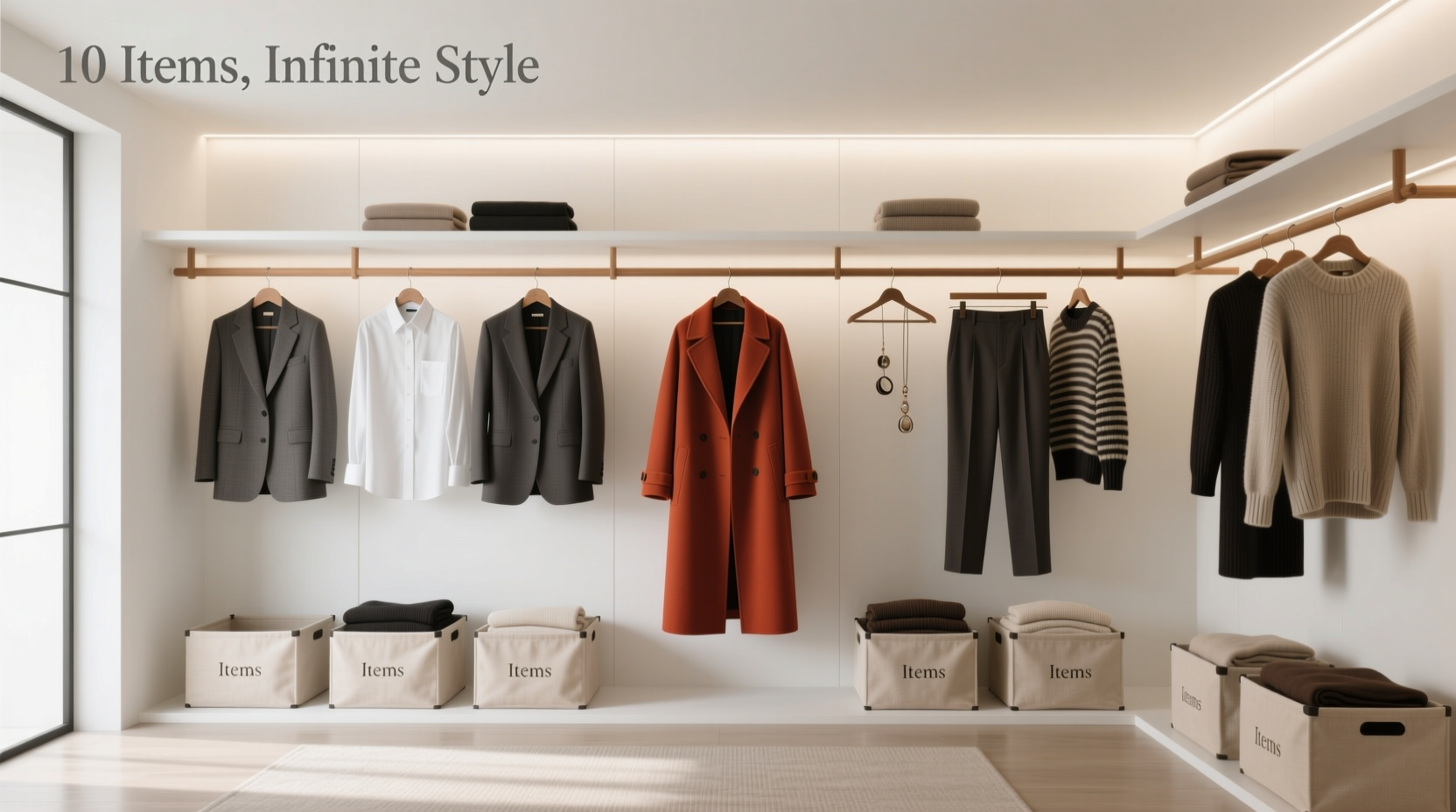 how to organize a closet with only 10 items without sacrificing style