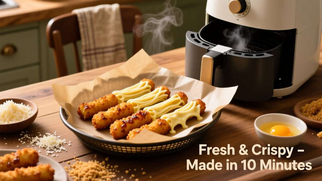 Air Fry Mozzarella Sticks from String Cheese (Crispy!)