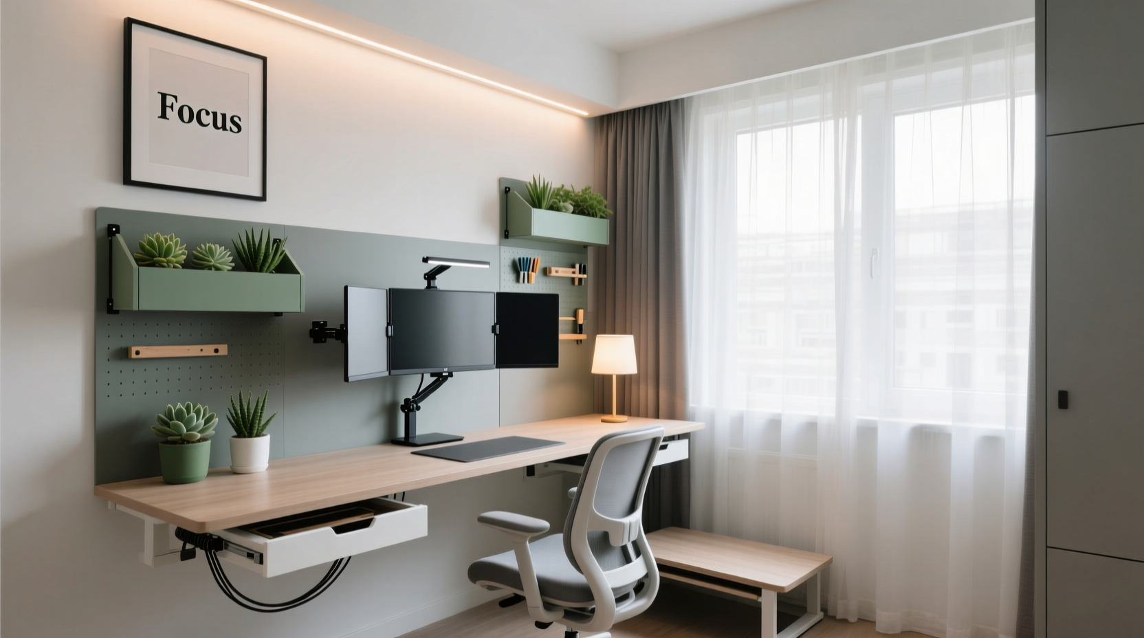 how to set up a productive home office in a tiny apartment space saving ideas