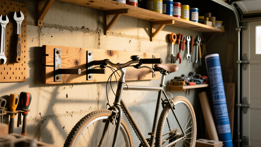 DIY Wall-Mounted Bike Rack for Garage or Shed