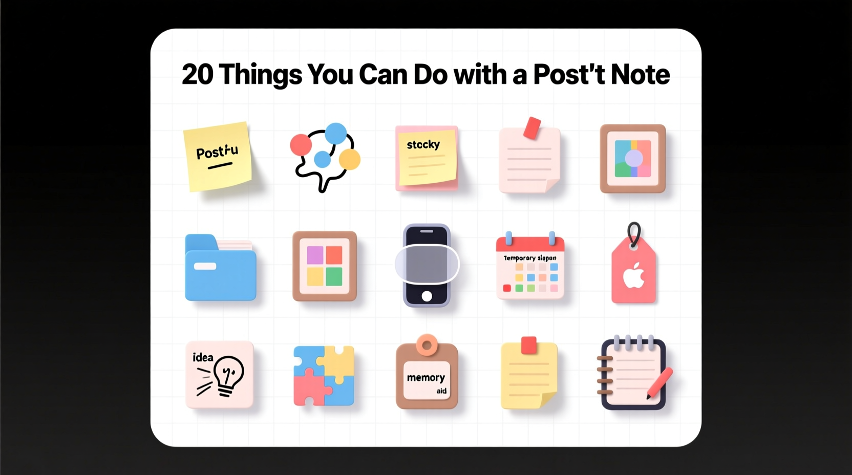 20 things you can do with a post it note