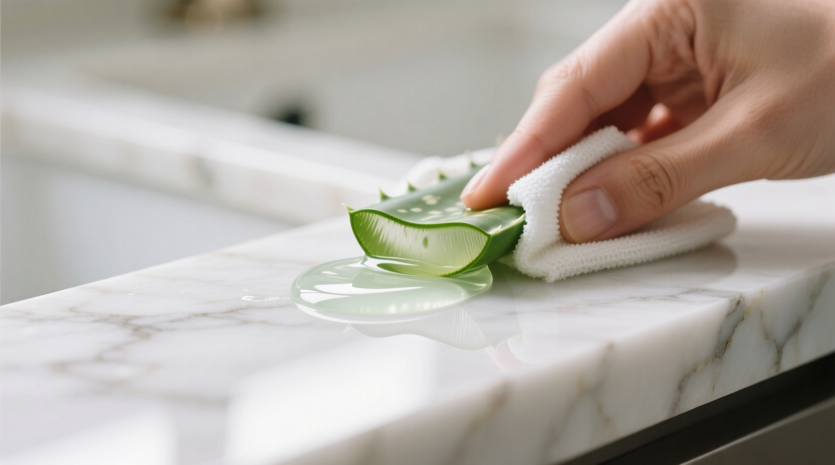 eco friendly quartz cleaning with aloe vera