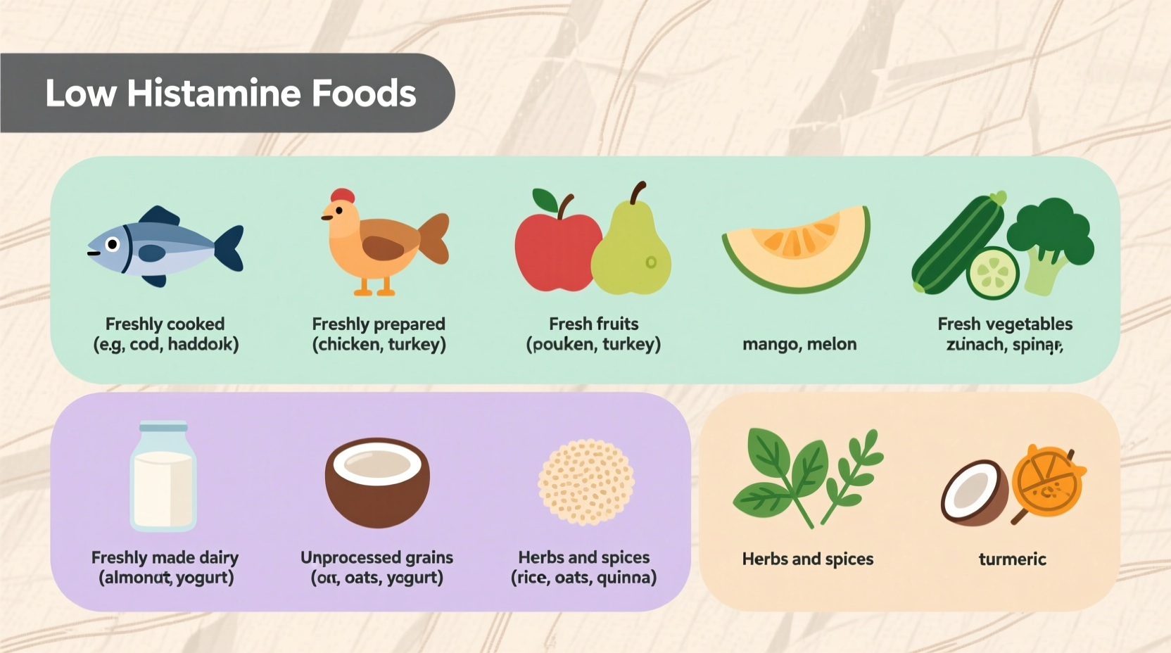 what are low histamine foods