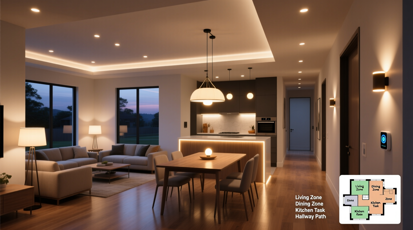 how to create a coordinated lighting plan across multiple rooms