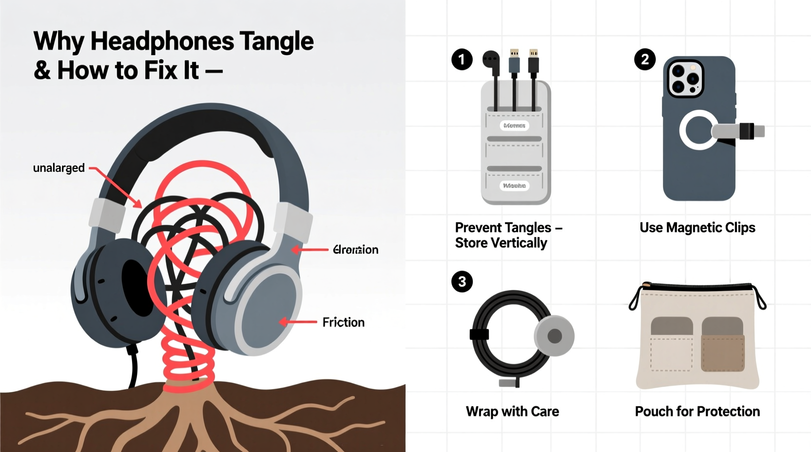 why do my headphones tangle instantly and what storage tricks prevent it
