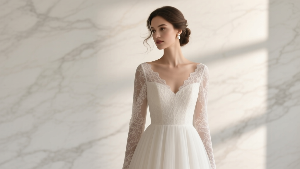 A-Line Wedding Dress Lace Sleeves Fitting Secrets