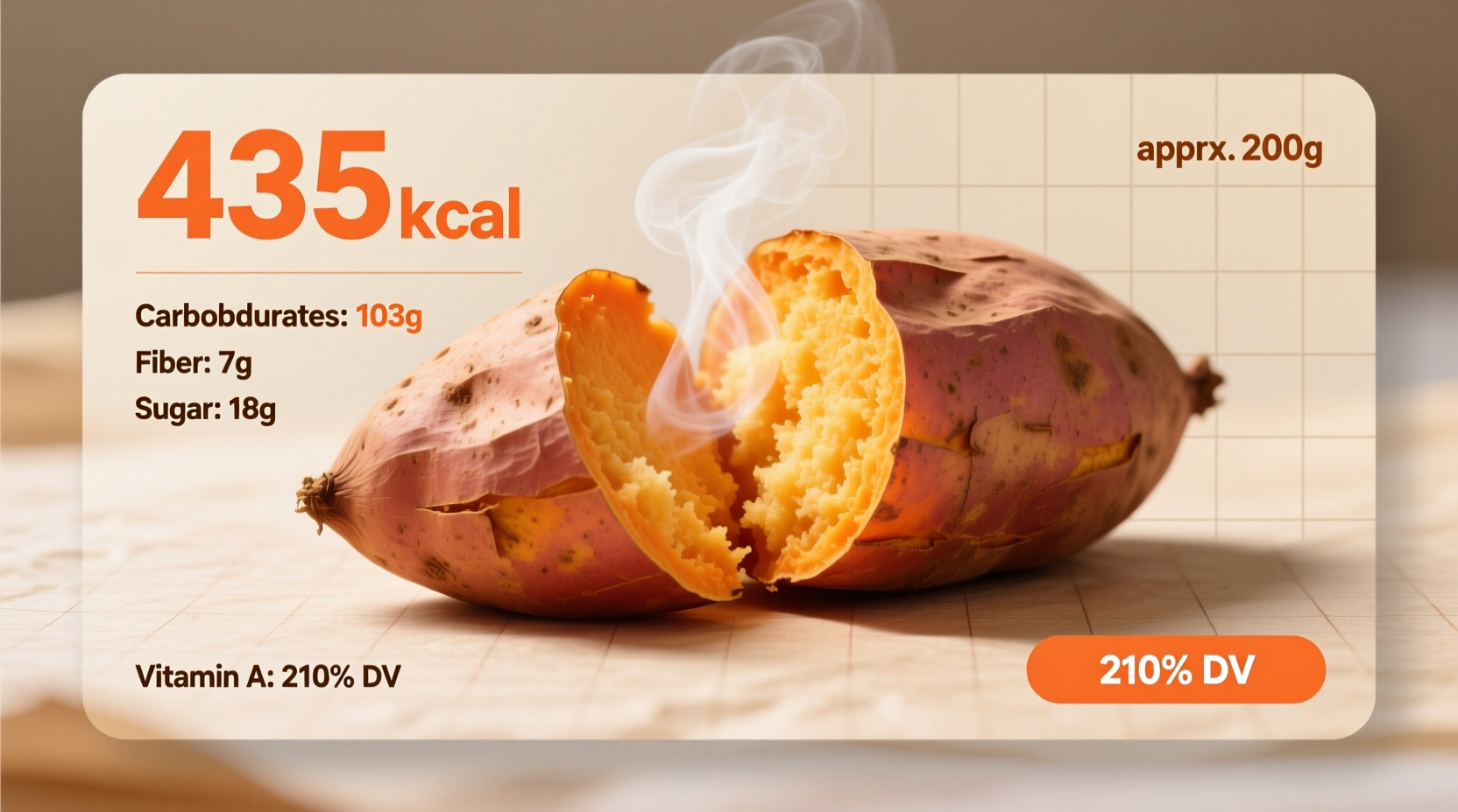 Large Sweet Potato Calories: 162 Per 180g (USDA Data)