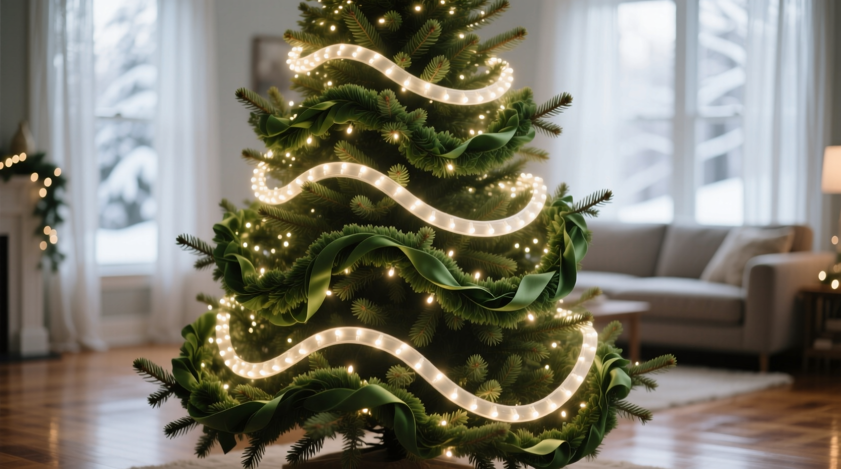 how to layer christmas lights and garlands for maximum depth on the tree
