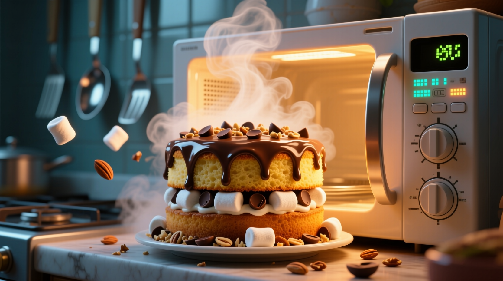 ideas in food microwave rocky road sponge cake