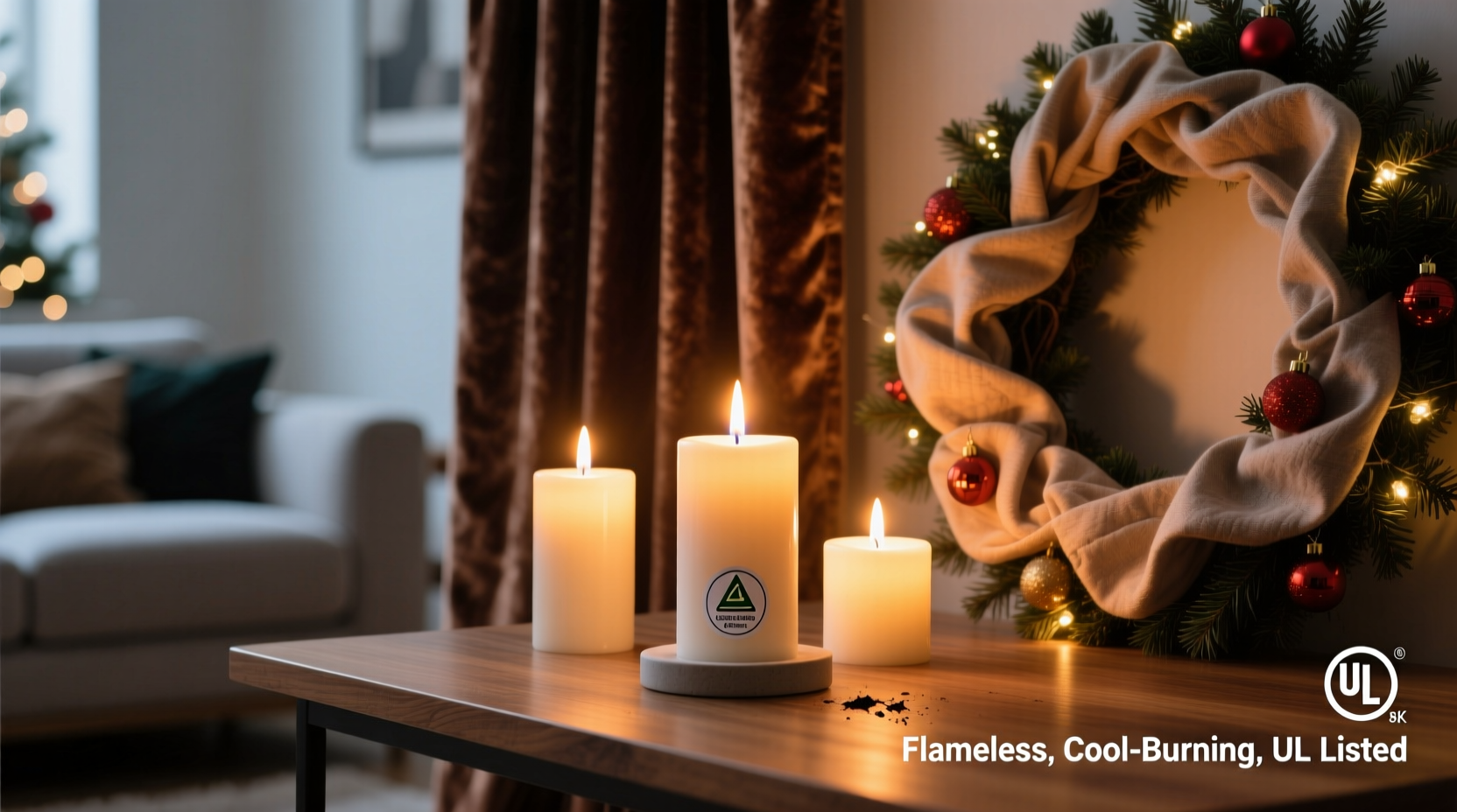 are led christmas candles safe to use around fabric decor
