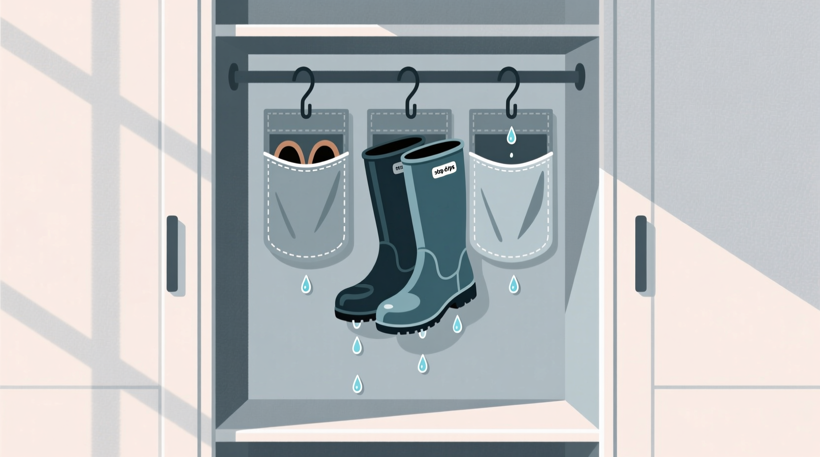 closet organization tips for wet rain boots
