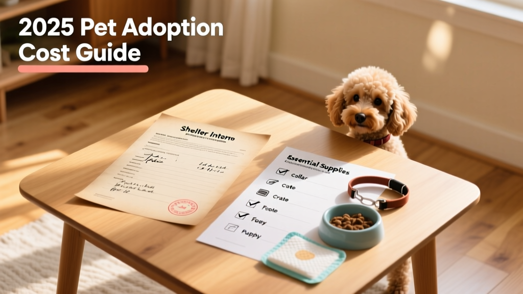 Side-by-side comparison: a shelter intake form and a checklist of supplies including collar, leash, crate, food bowl, and puppy pads
