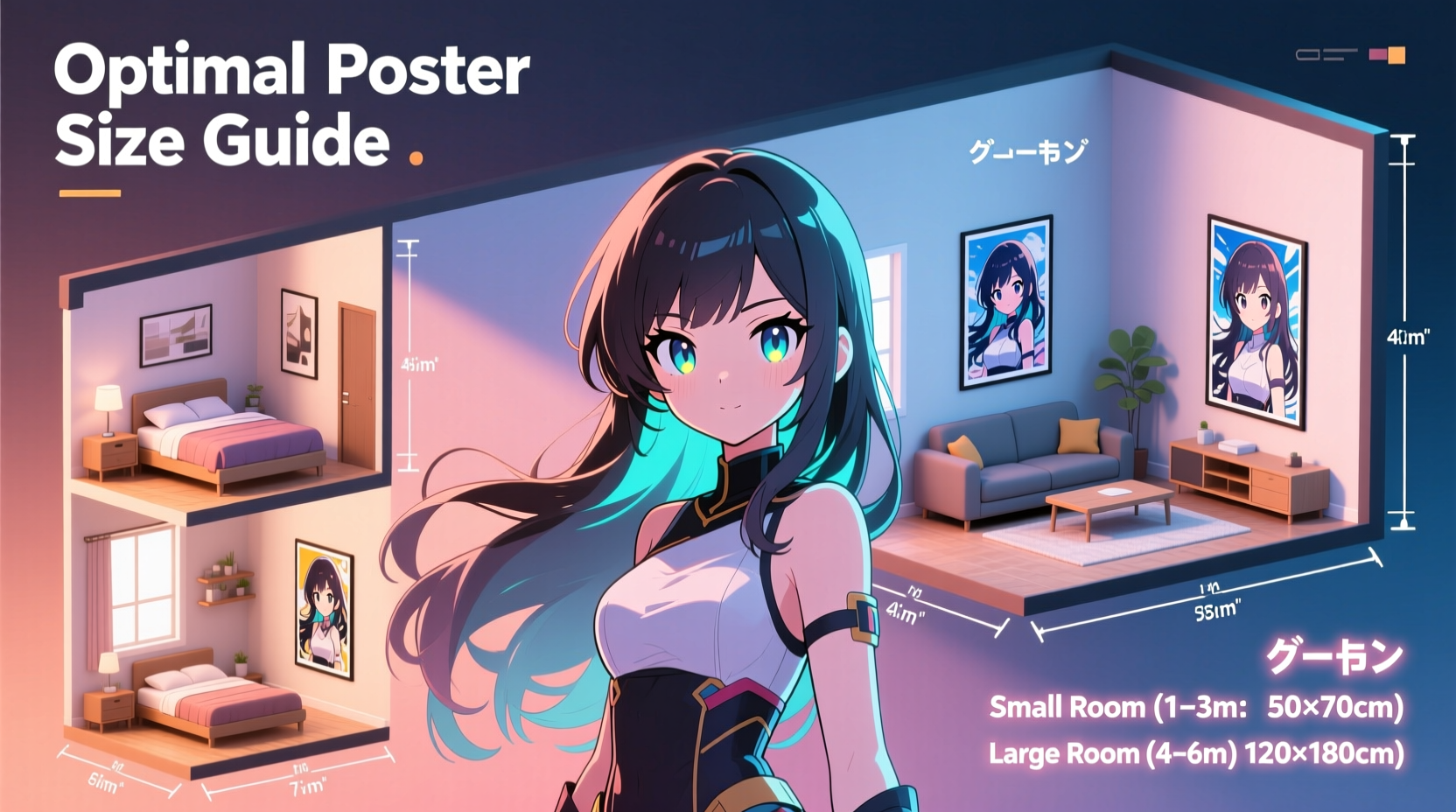 anime poster size guide best dimensions for different room layouts