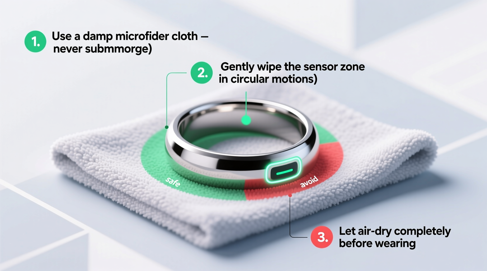 how to safely clean your smart ring without damaging the sensors