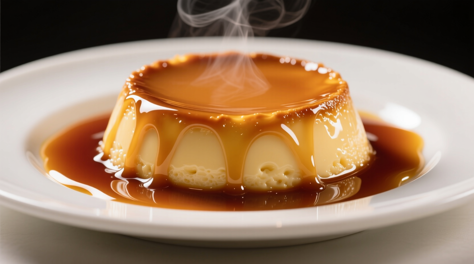 Perfect golden flan with caramel sauce