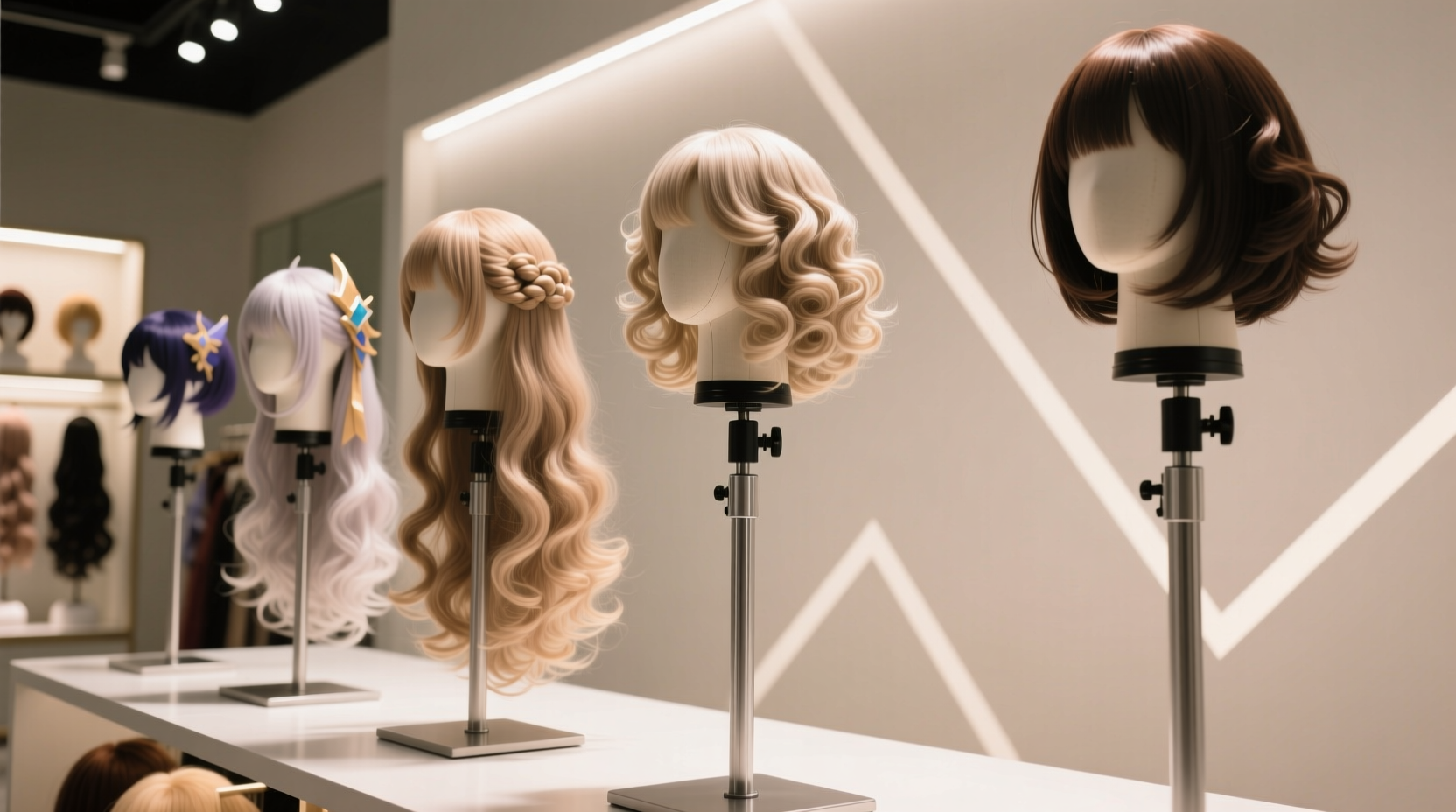 cosplay wig storage adjustable stand method