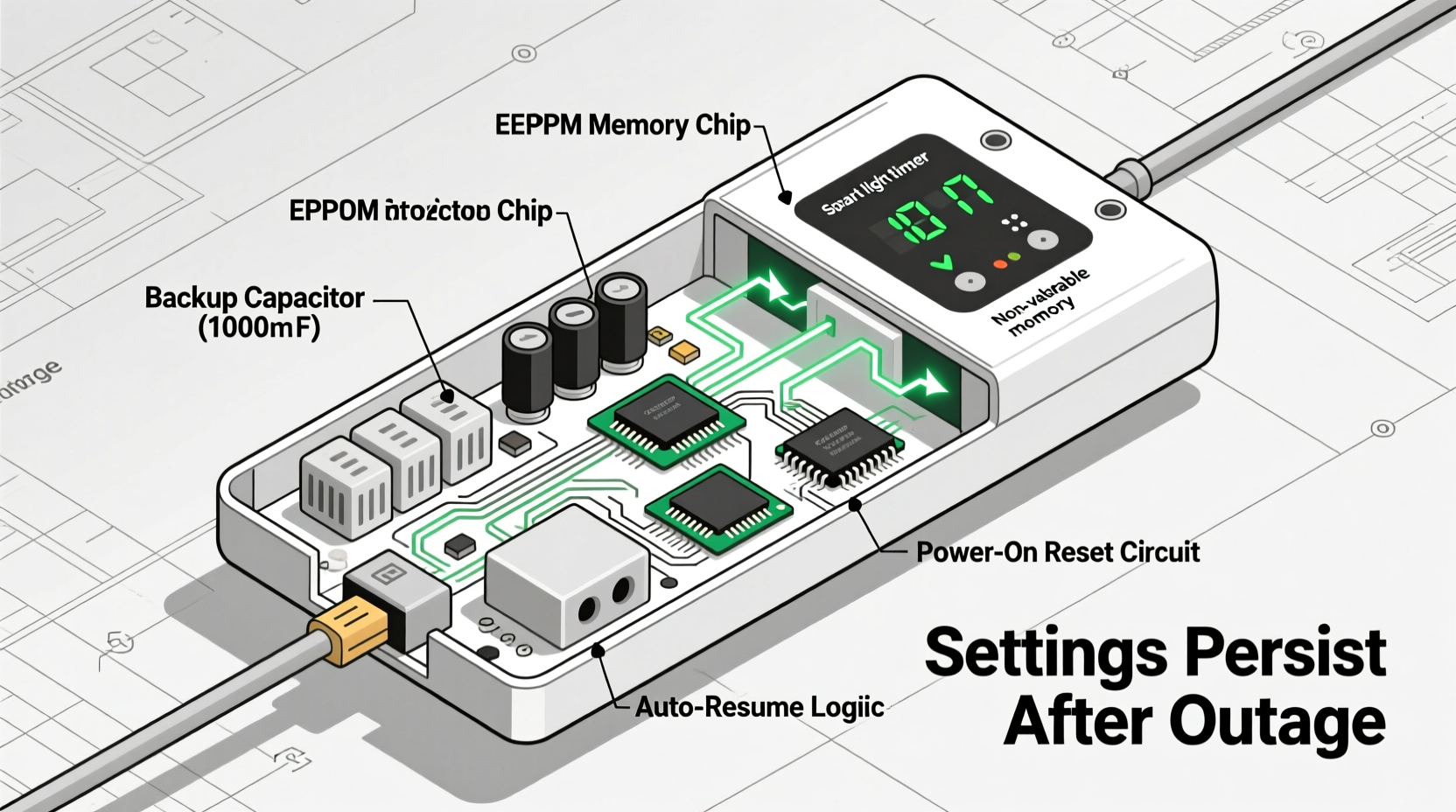 why does my light timer reset after power outage fixing settings