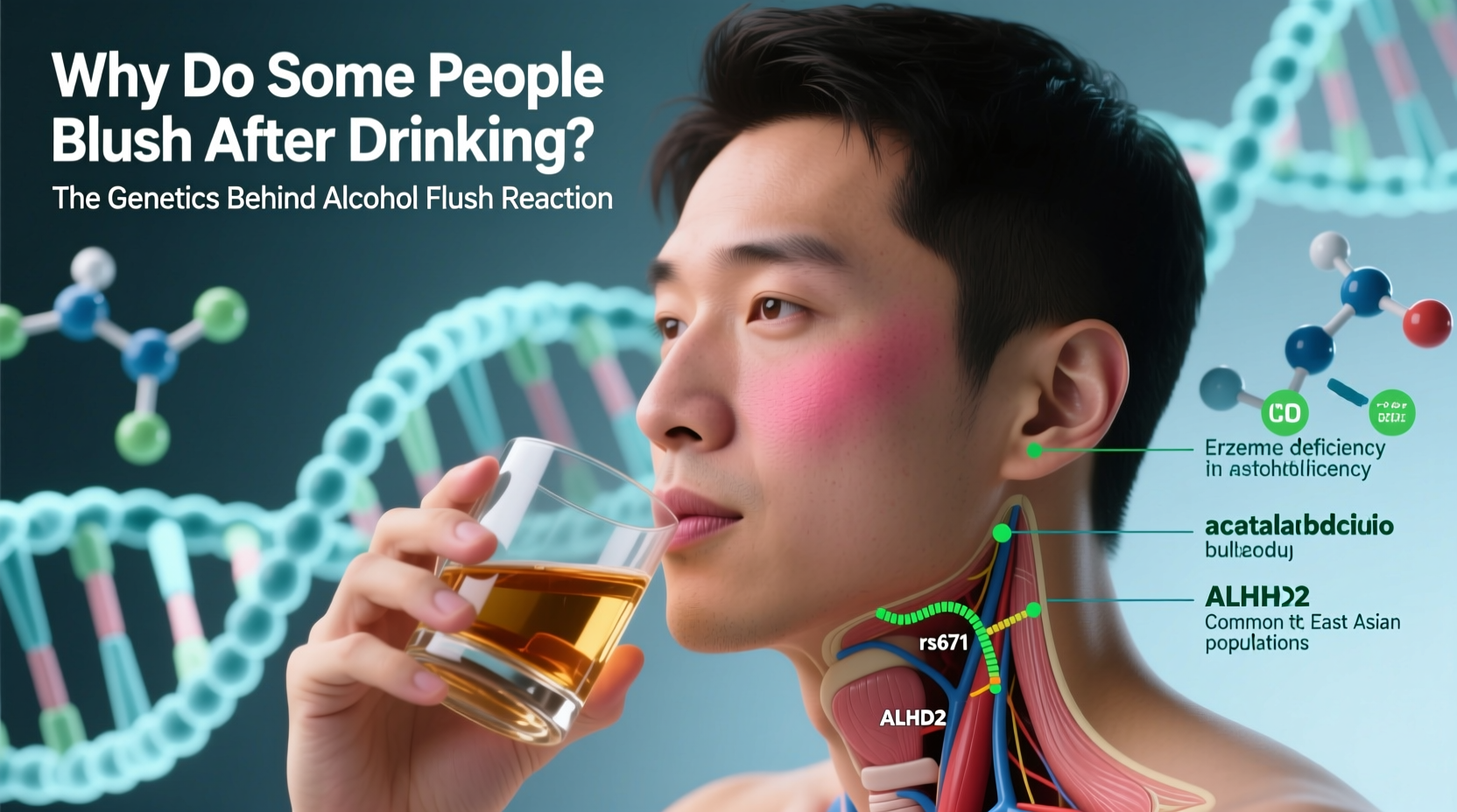 why does alcohol make some people blush genetics behind it