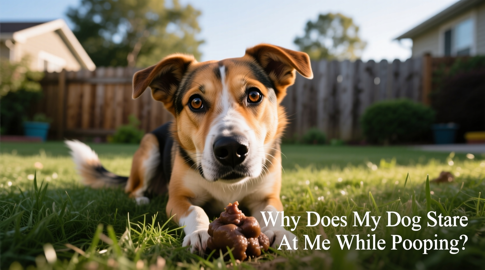 why does my dog stare at me while he poops explained