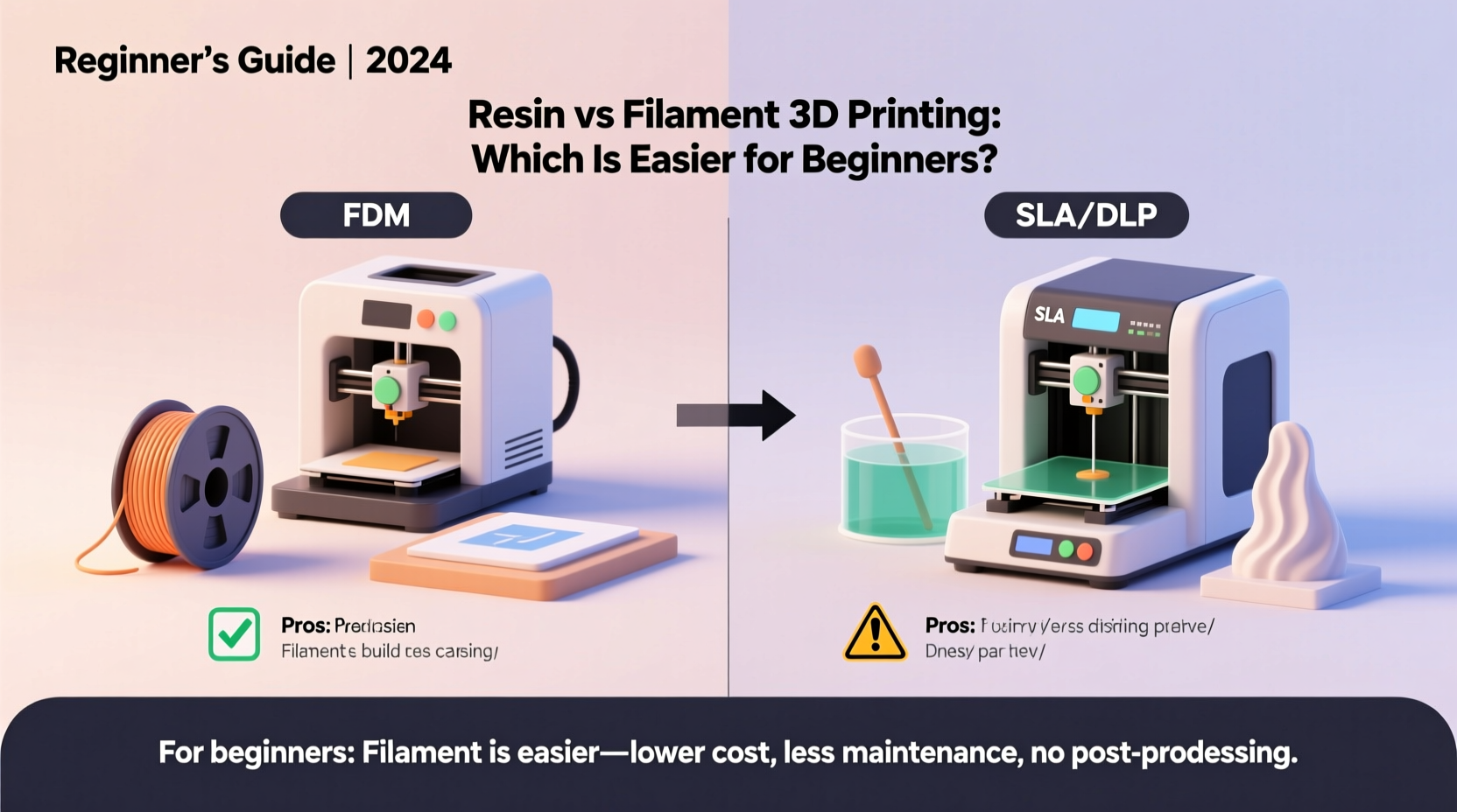 resin vs filament 3d printing which one is actually easier for beginners