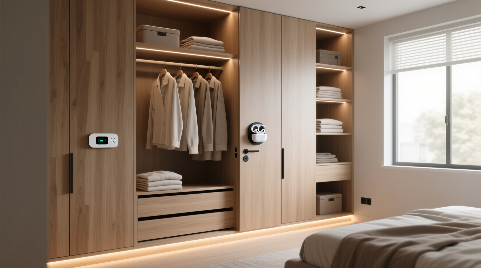 closet organization tips charging earbud storage
