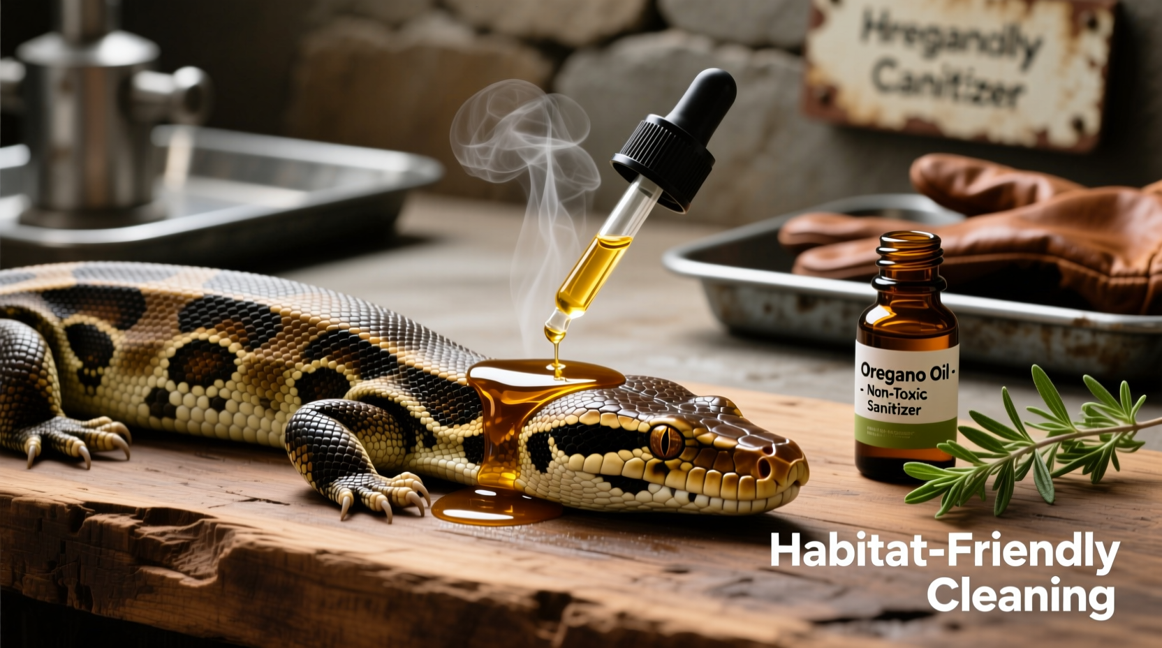 eco friendly reptile hide sanitizing