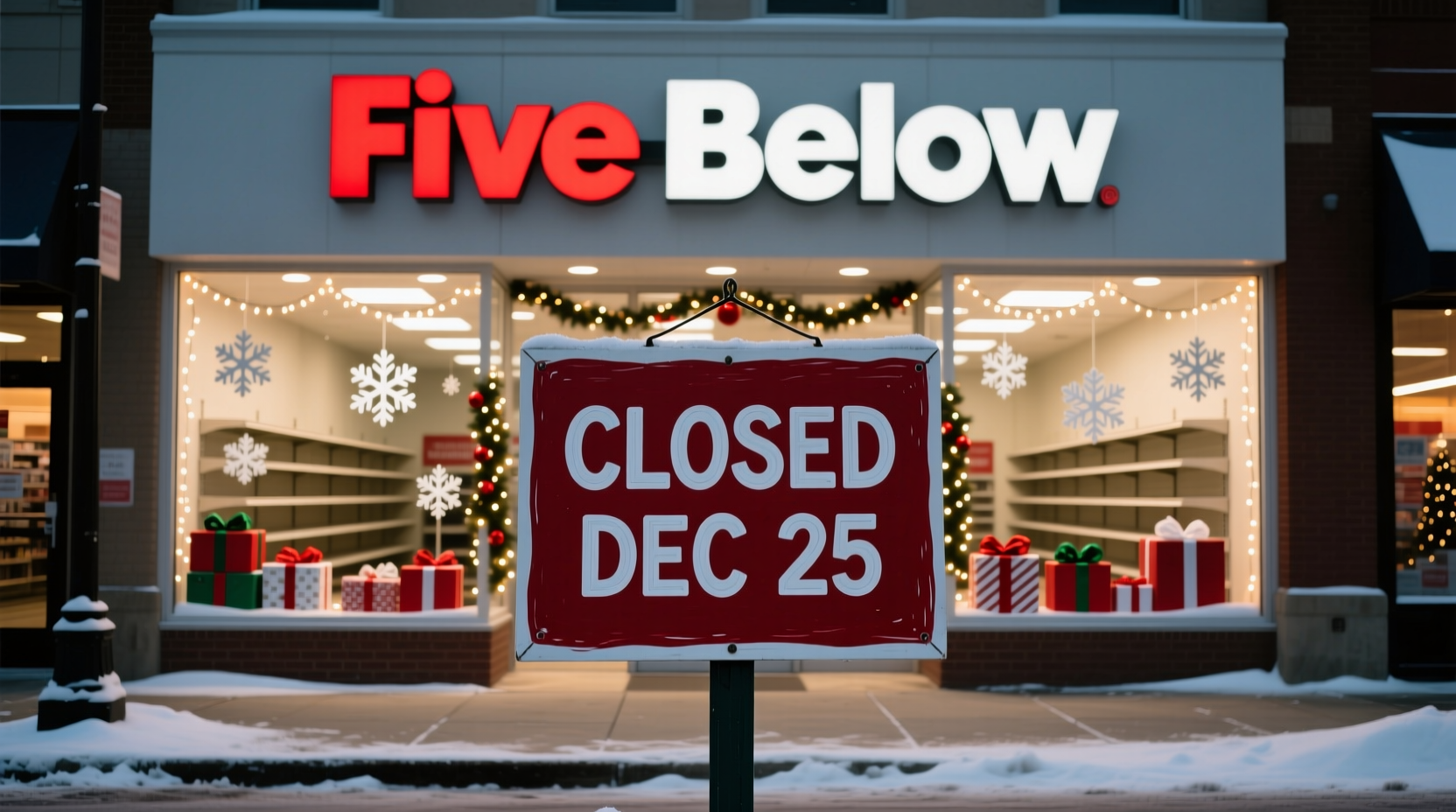 is five below open on christmas