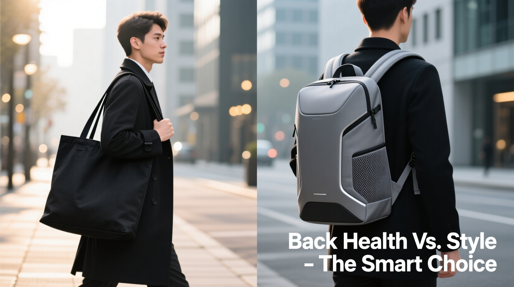 tote bag vs backpack for commuting preserving your back health vs style