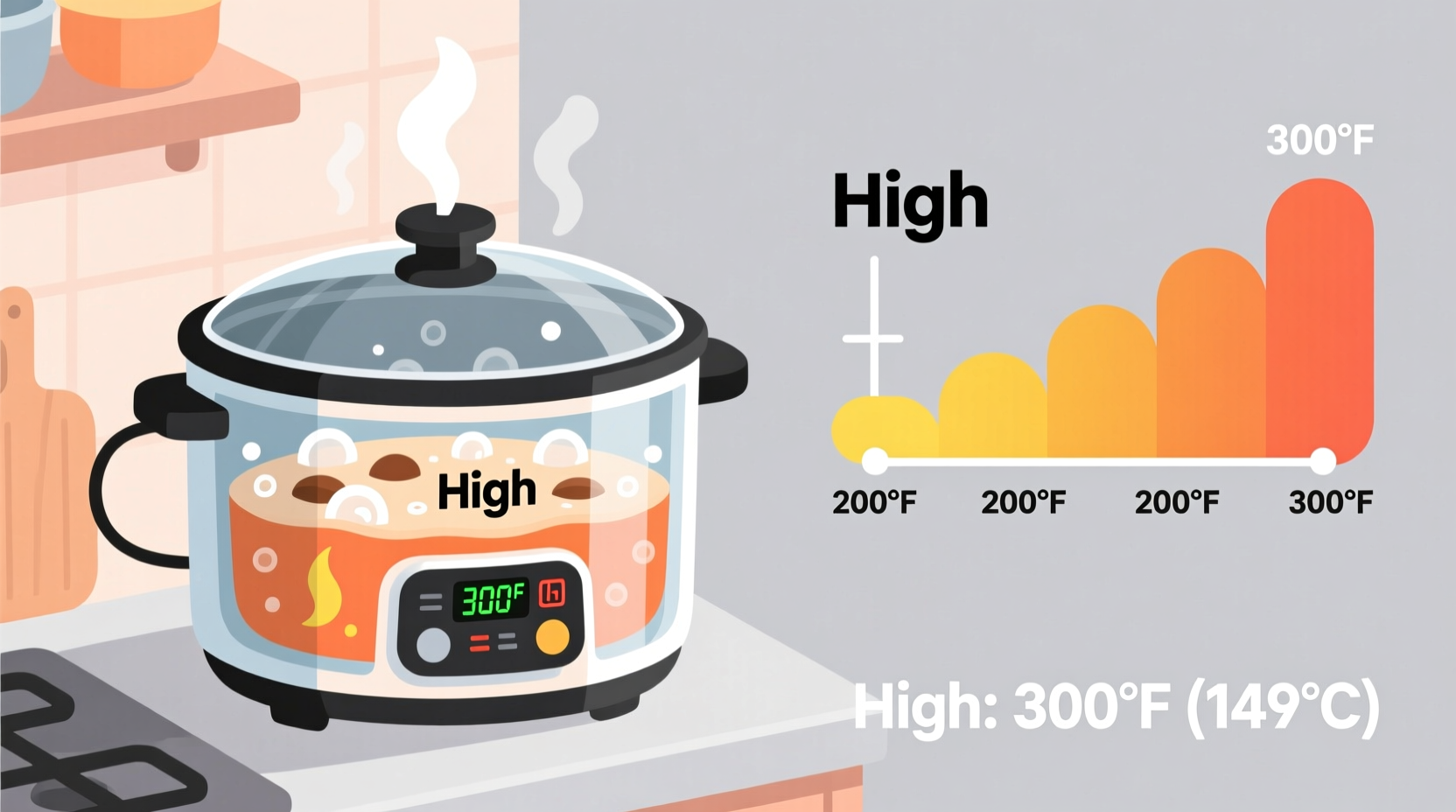 what temperature is a slow cooker on high