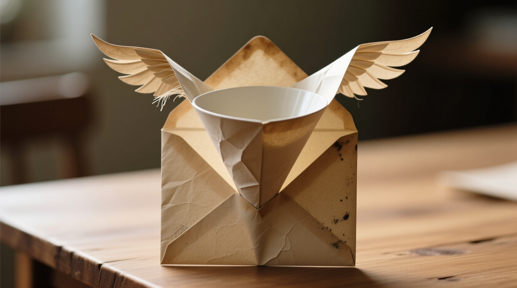 turn an envelope or coffee filter into a funnel