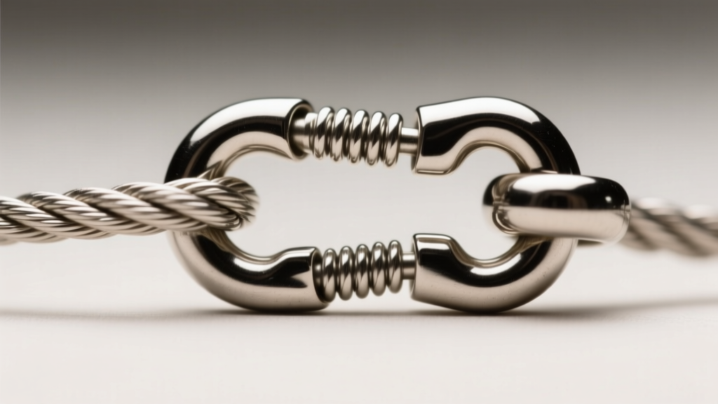 Macro shot of 3mm steel rope chain through metal novelty pendant bail, highlighting a secure heavy-duty lobster clasp mechanism.