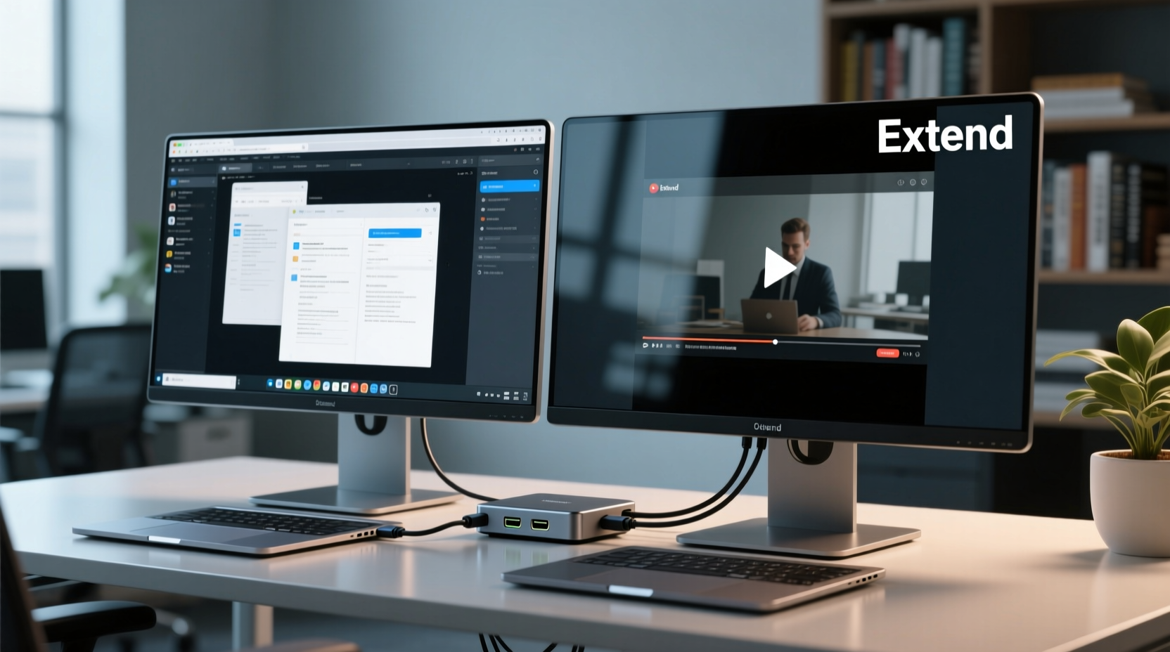 dual monitor setup for laptops how to extend display correctly