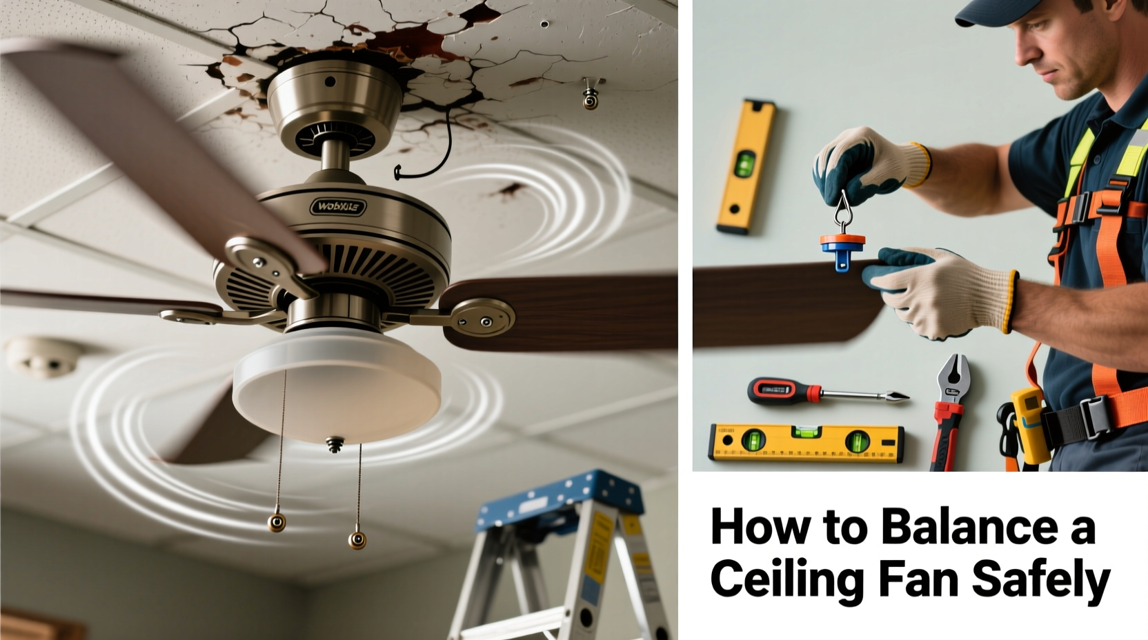 why does my ceiling fan wobble and how to balance it safely