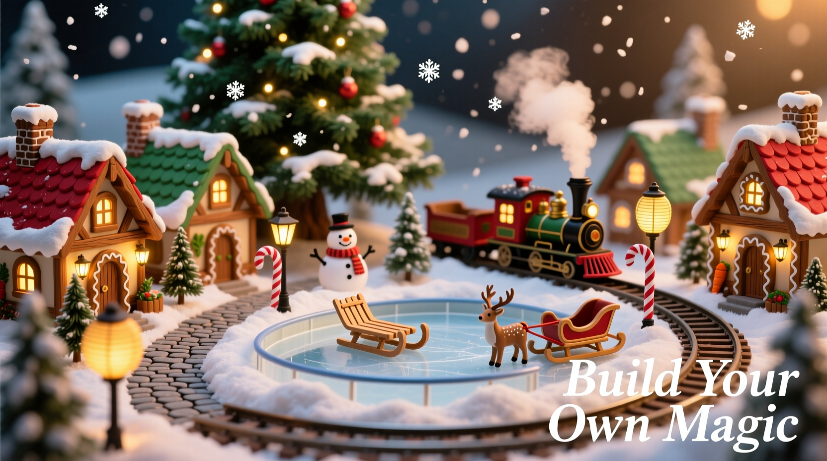 how to build a mini christmas village under your tree with themed accessories