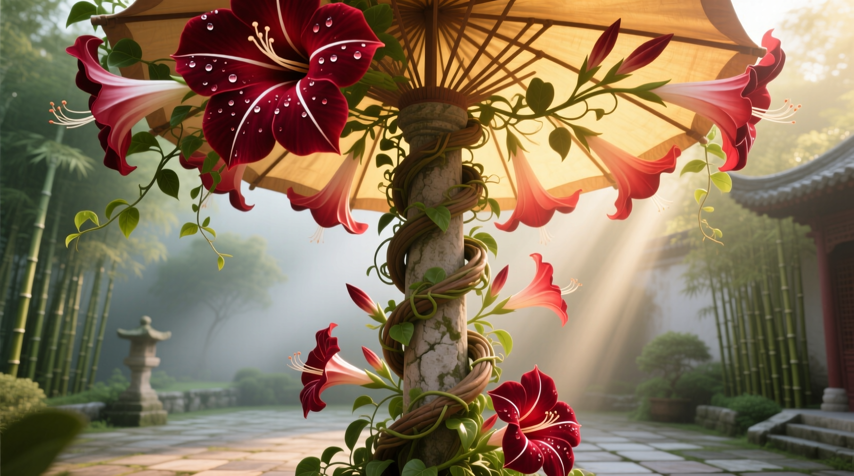 sun parasol giant crimson mandevilla