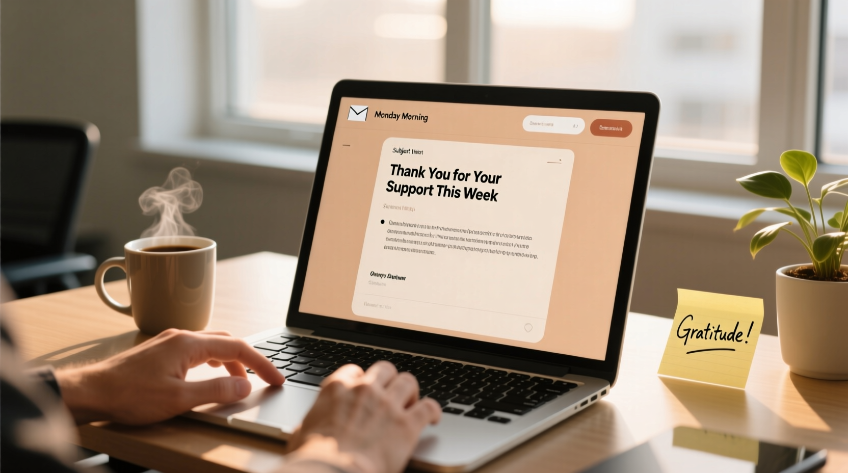send a gratitude email this monday morning