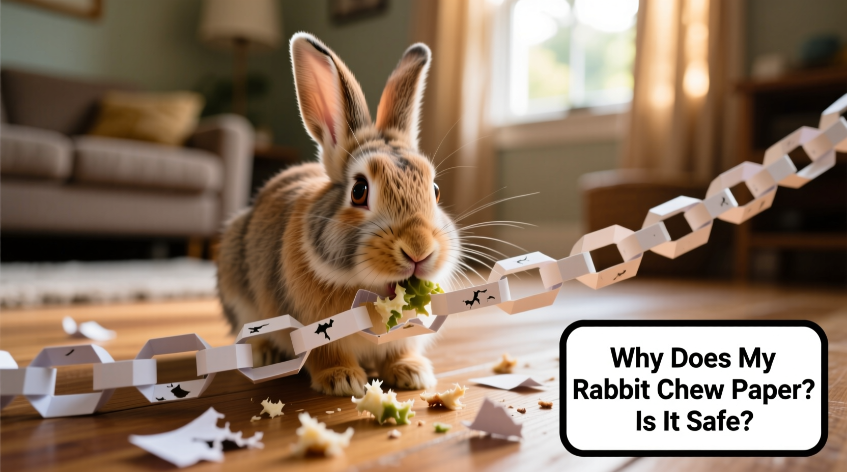 why does my pet rabbit chew paper chain garlands is it dangerous