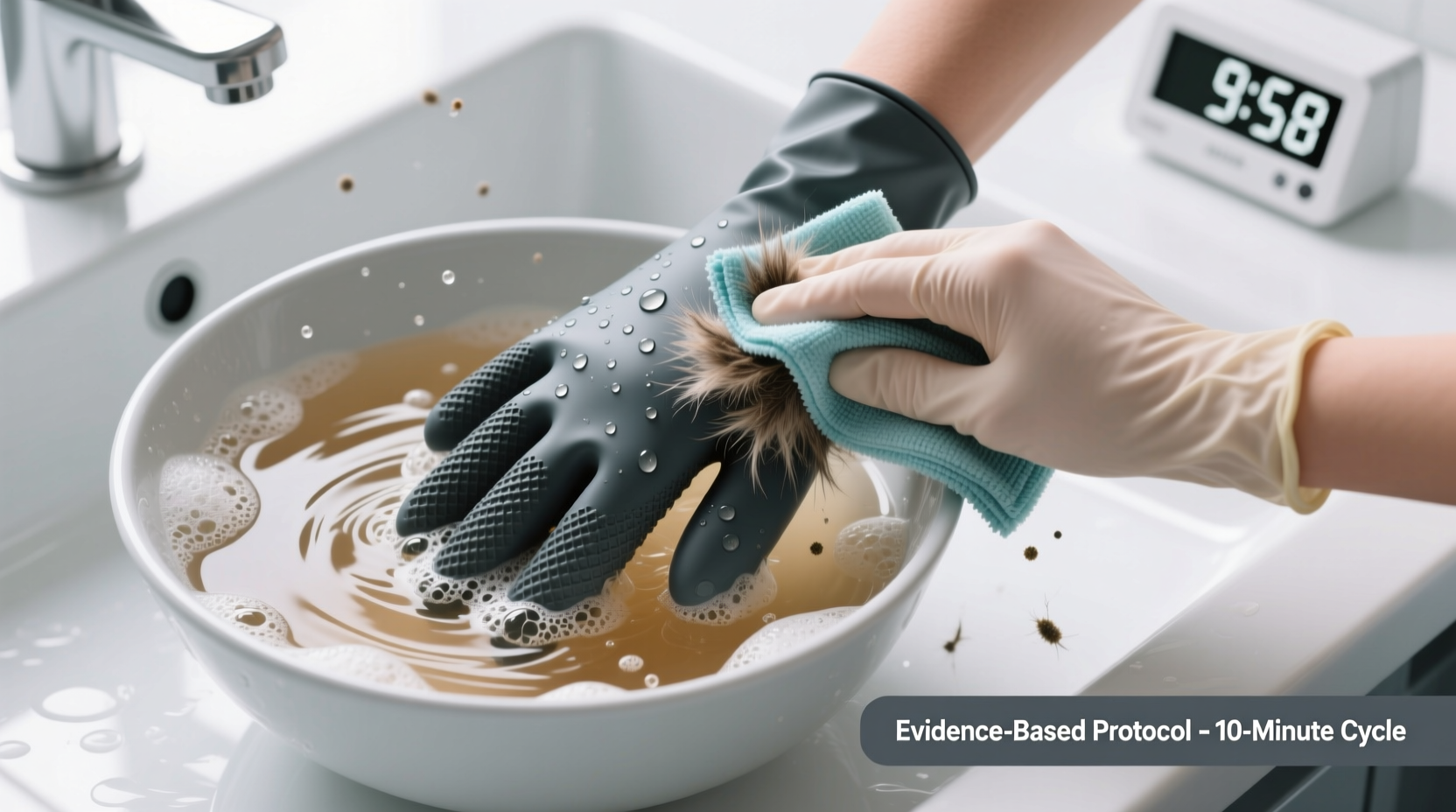 how to clean pet grooming glove covers