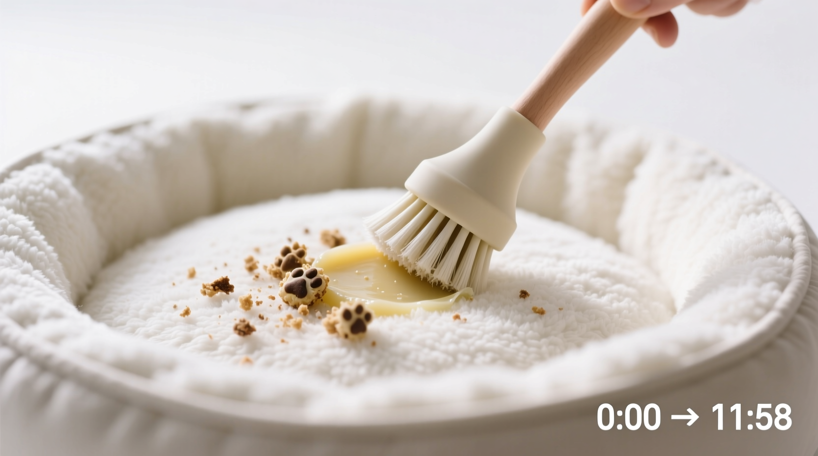 how to remove dried paw balm from fleece pet beds