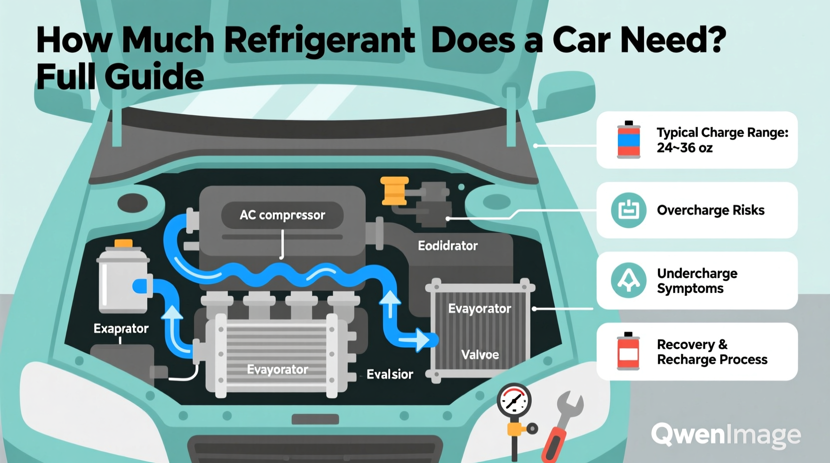 how much refrigerant in a car