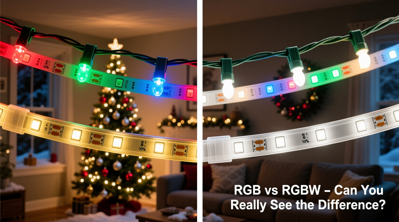 Rgb Vs Rgbw Christmas Light Strips Can You Really See The Difference In ...
