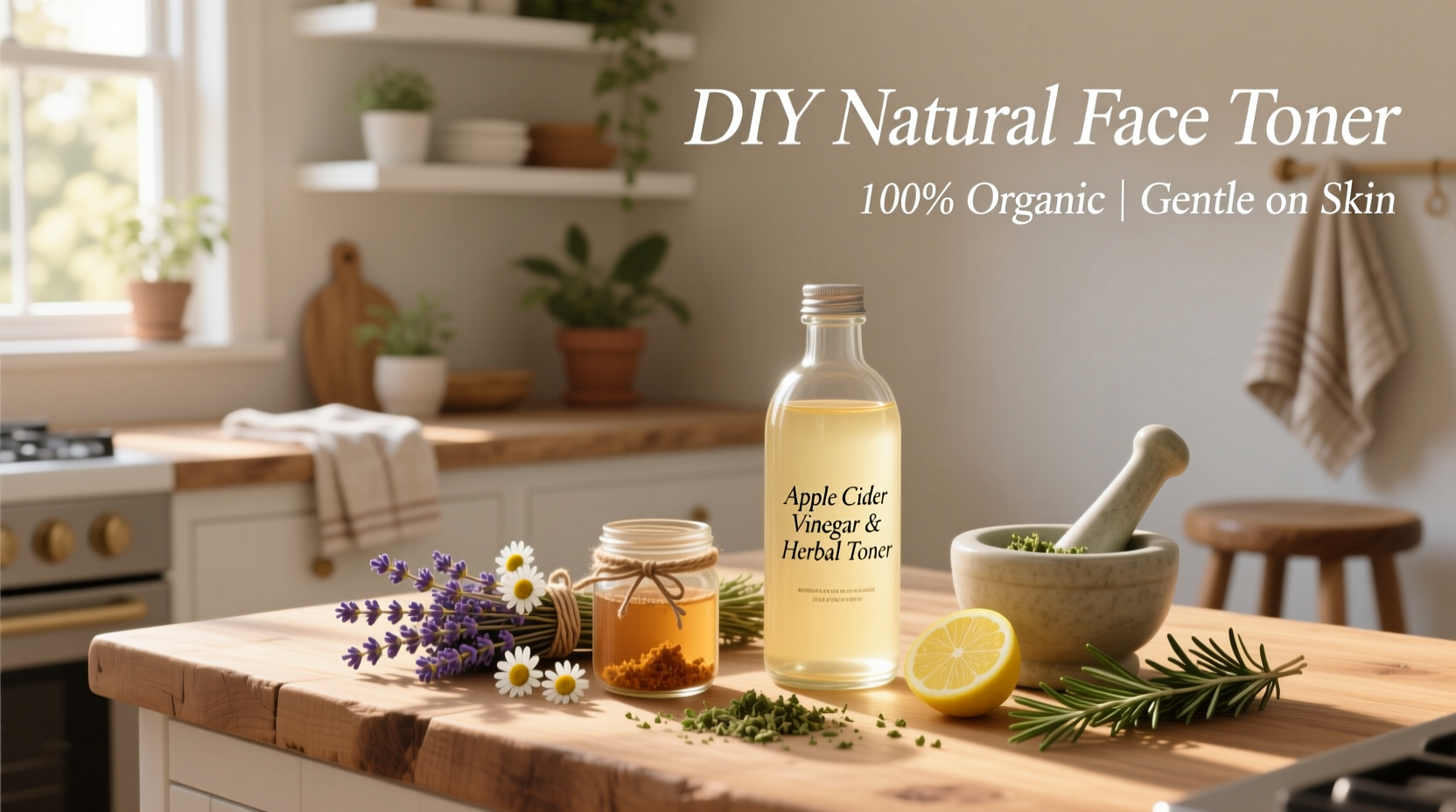 how to make your own natural face toner with apple cider vinegar and herbs