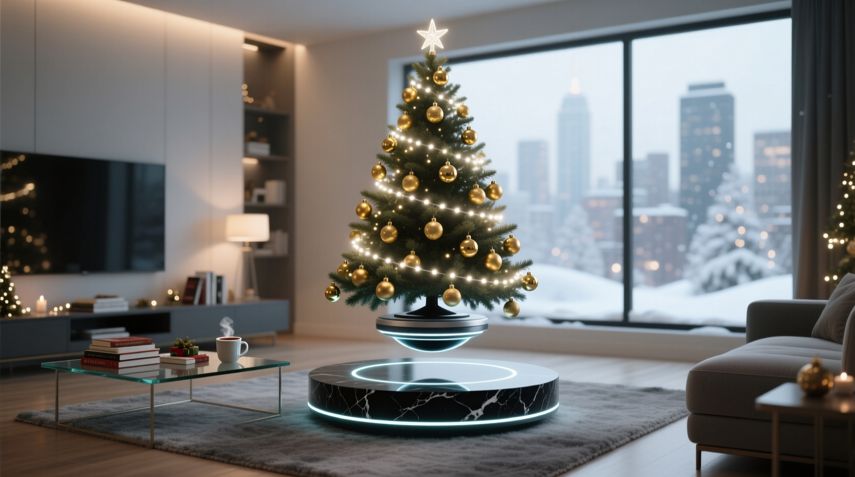 how to build a levitating christmas tree display with magnetic stands