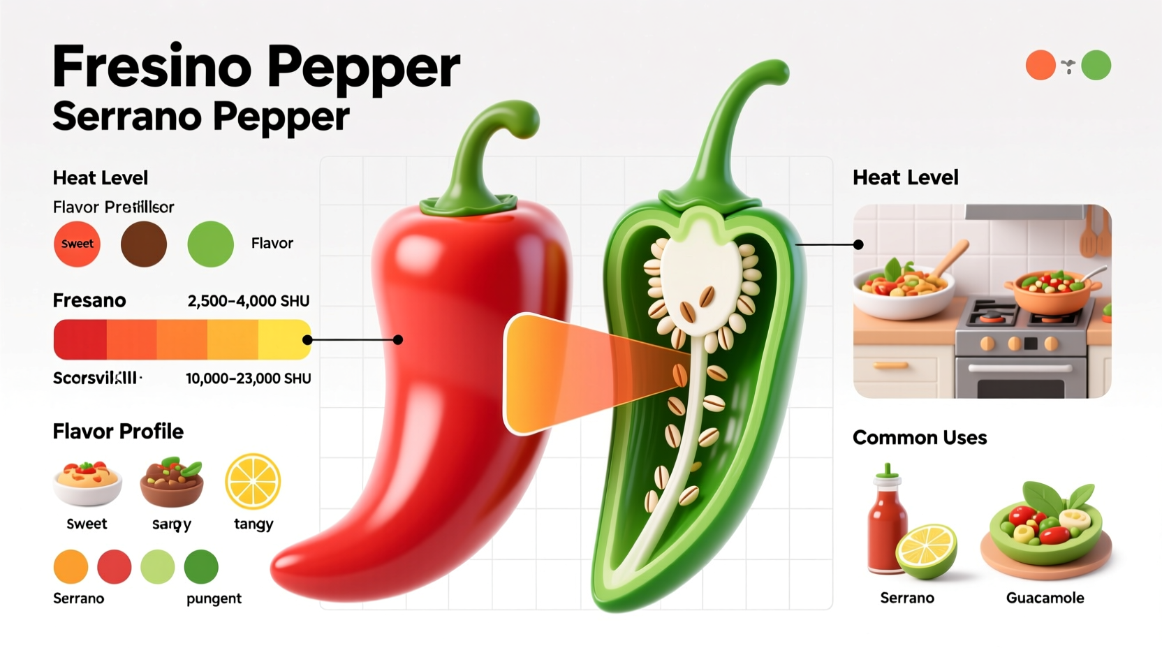 fresno vs serrano peppers heat flavor and uses compared