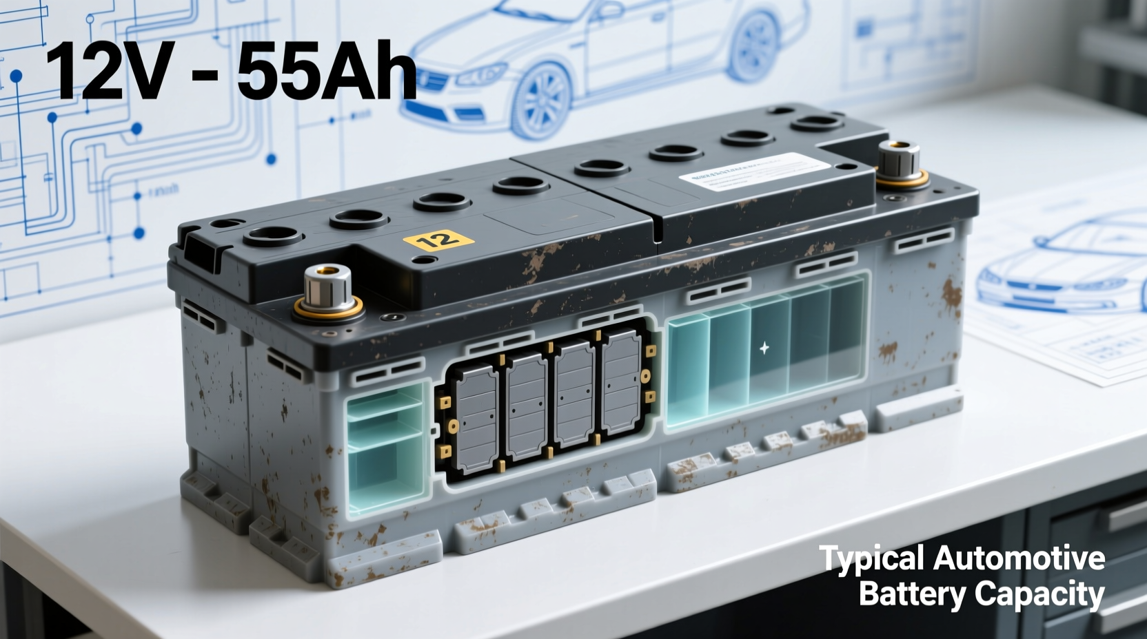 how many ah is a car battery