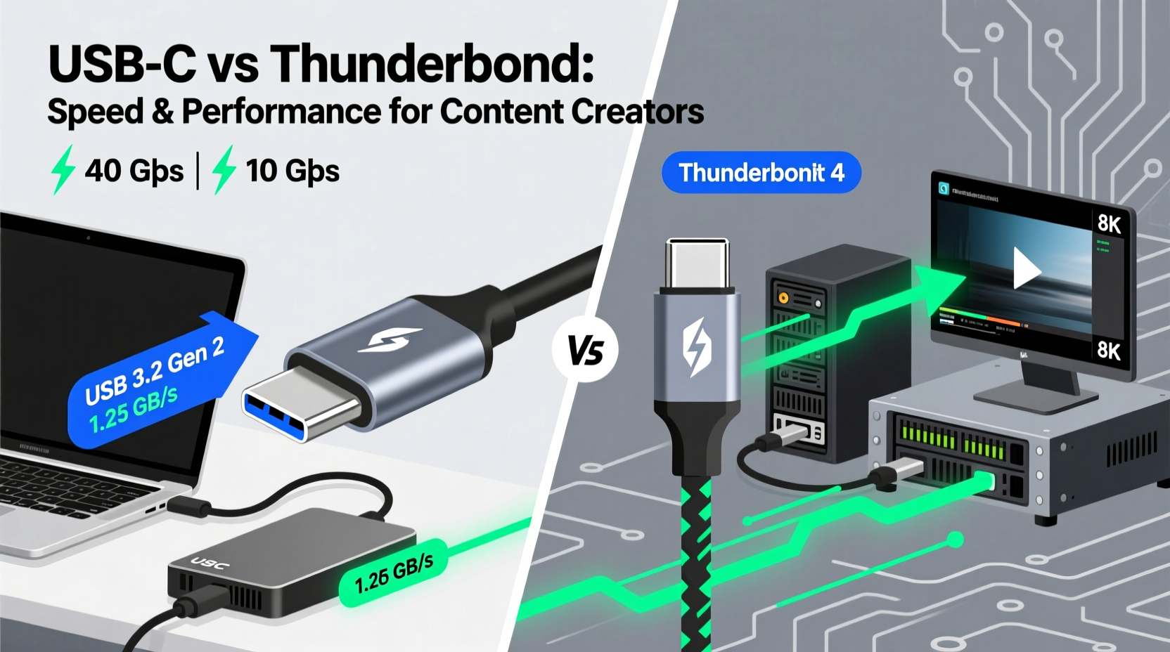 usb c vs thunderbolt cables understanding the speed difference for content creators