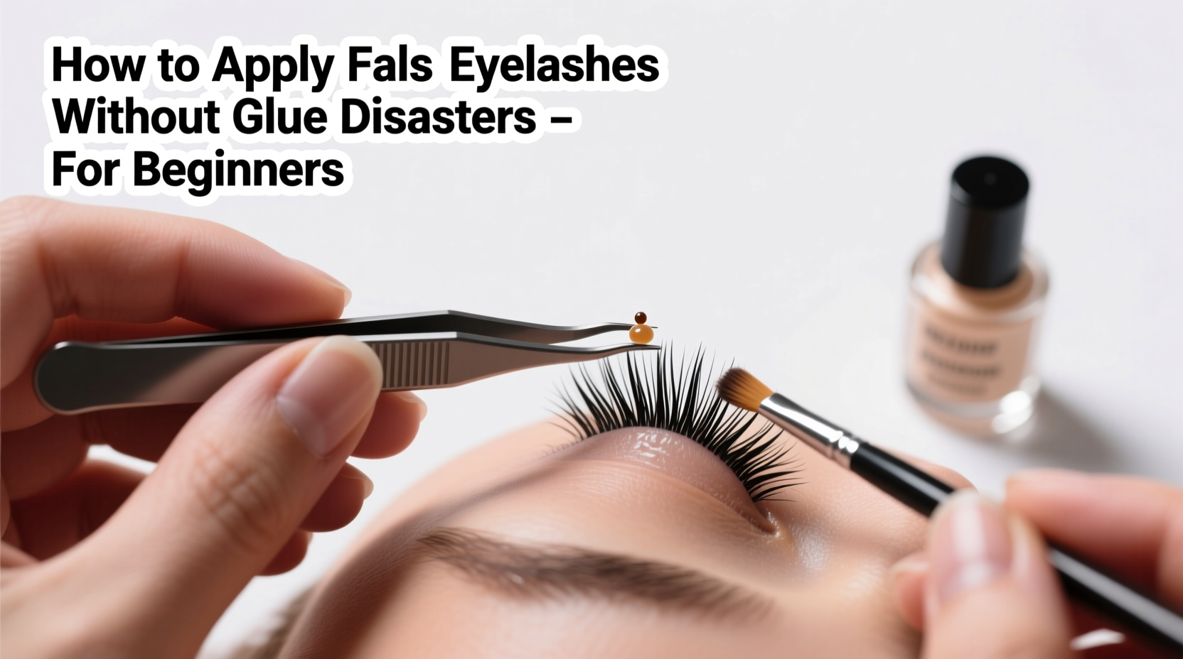 how to apply false eyelashes without glue disasters for beginners