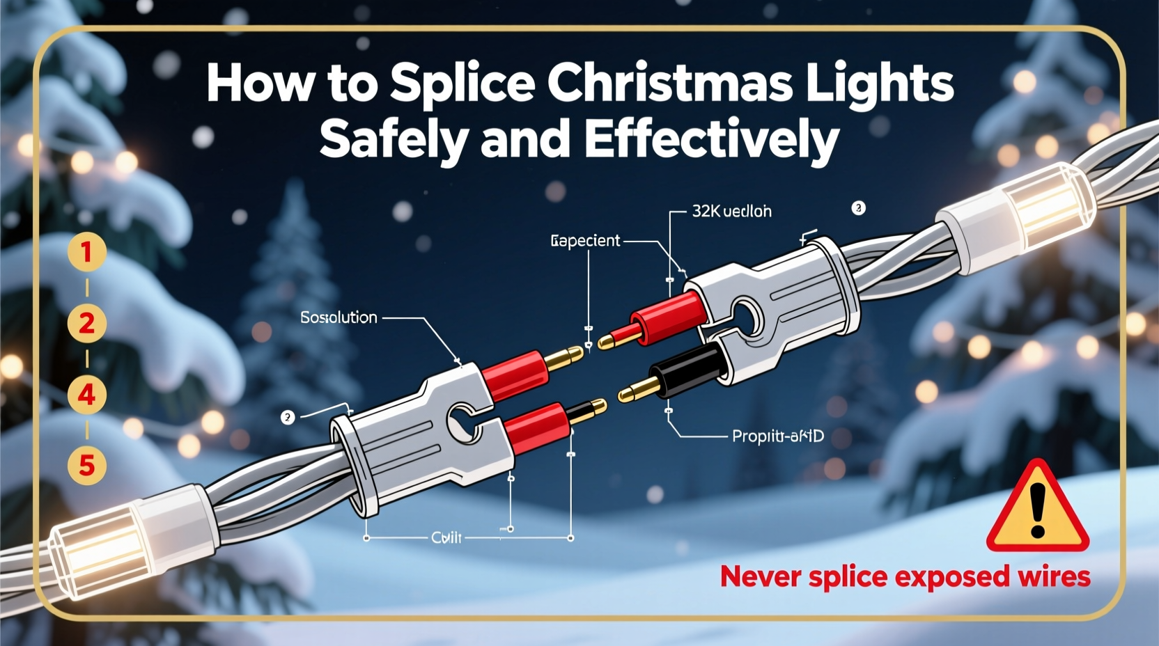 how to splice christmas lights