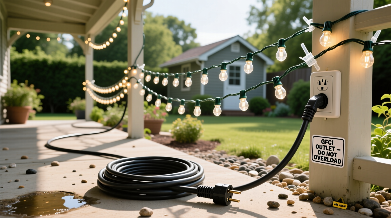 outdoor extension cord safety tips for powering multiple light strings